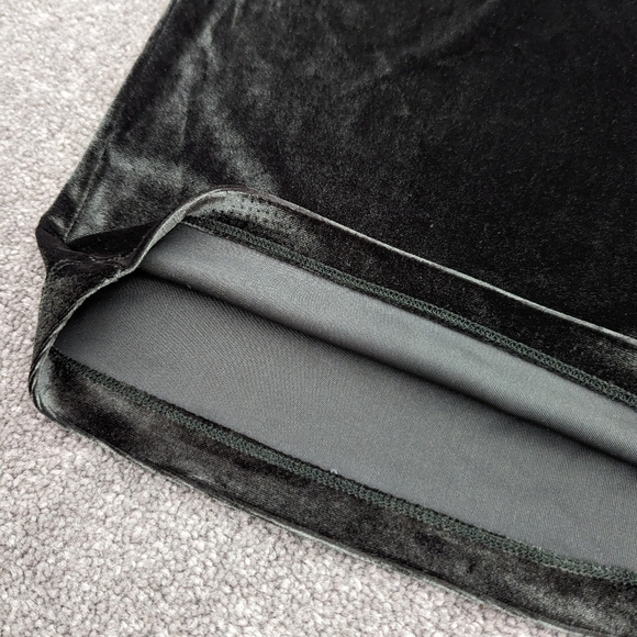 DARK green velvet velour skirt size Medium BNWT - Picture 3 of 7